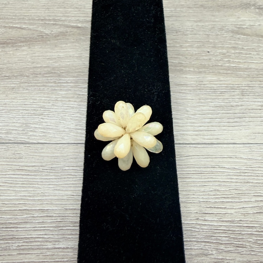 Elegant Cream Floral Brooch